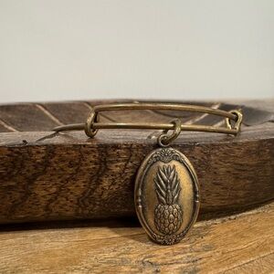 Alex and Ani Pineapple Charm Bangle – Rafaelian Gold Finish